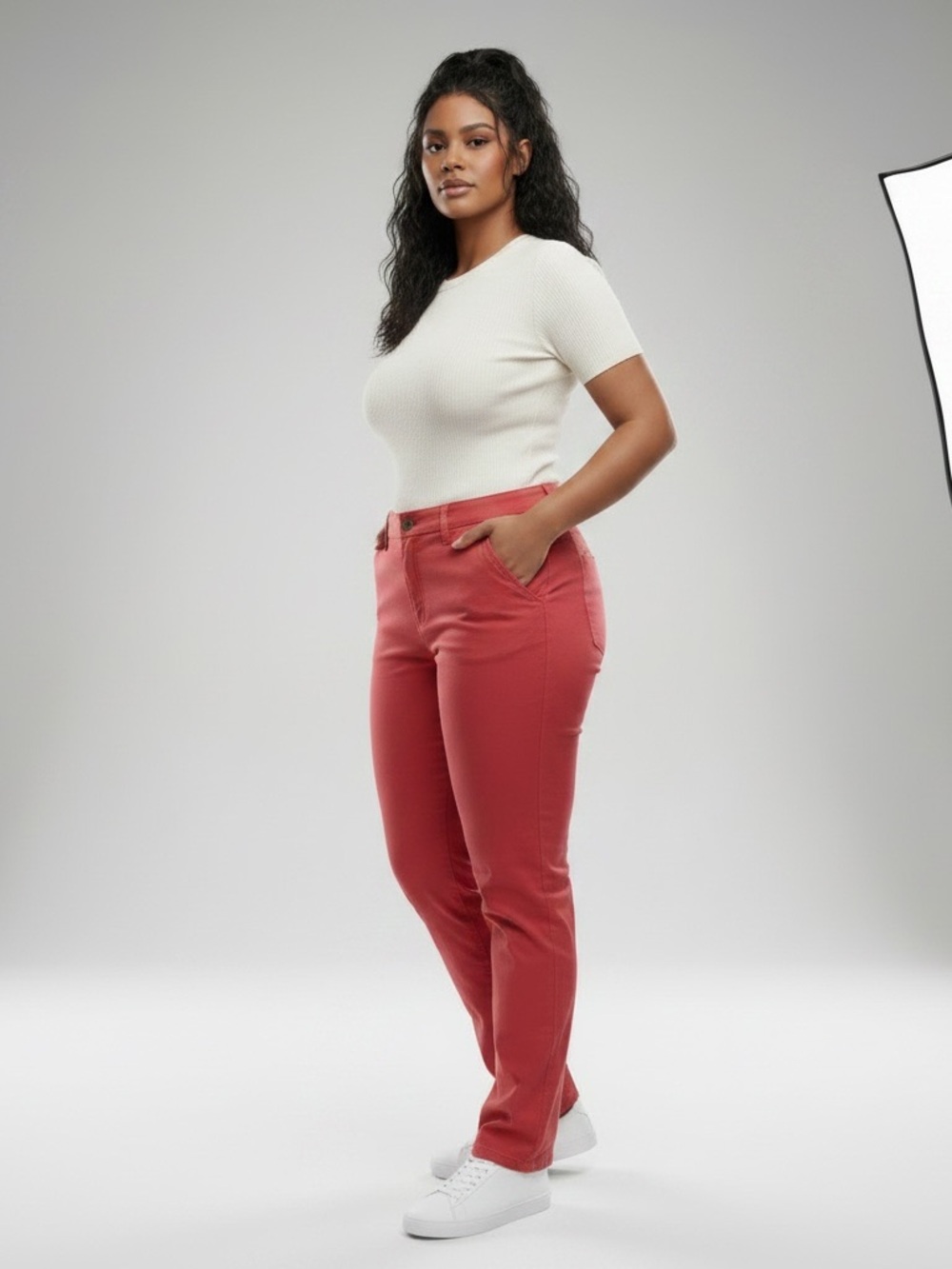 American Eagle Outfitters Stretch Rich Coral Slim Straight Pants Size 6 - NWOT!